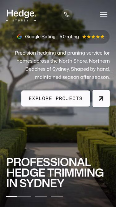 Screenshot of hedge.sydney