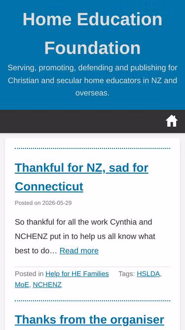 Screenshot of hef.org.nz