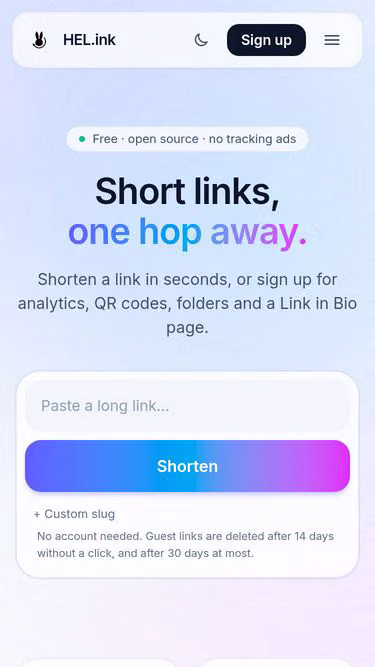 Screenshot of hel.ink