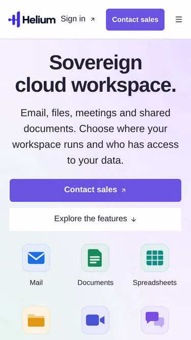 Screenshot of helium.work