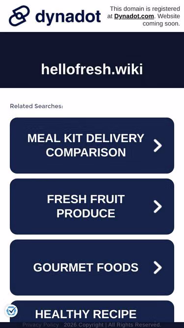 Screenshot of hellofresh.wiki