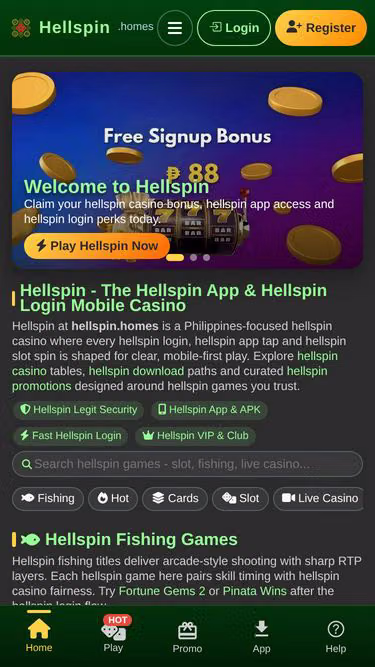 Screenshot of hellspin.homes