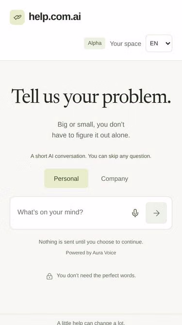 Screenshot of help.com.ai