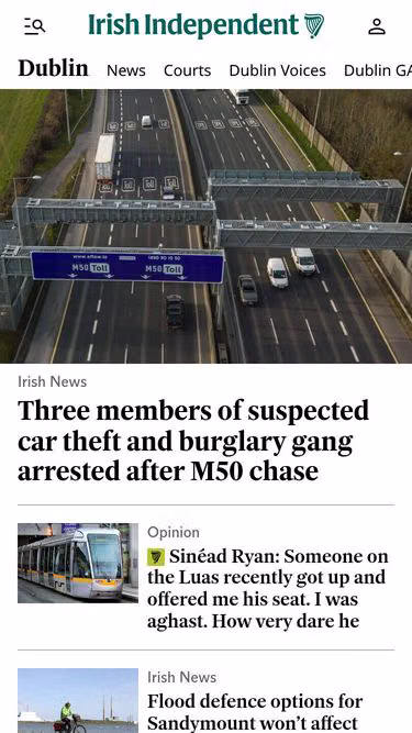 Screenshot of herald.ie