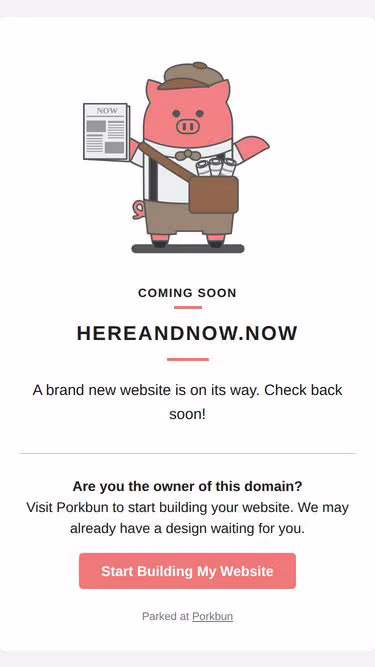 Screenshot of hereandnow.now