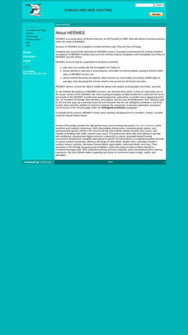 Screenshot of hermes.net.au