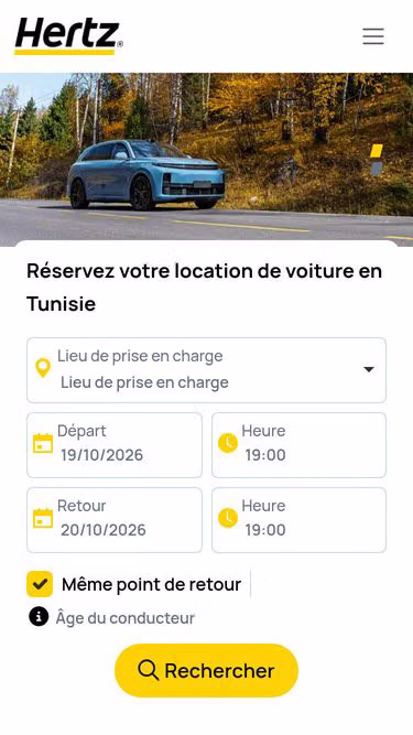 Screenshot of hertz.tn