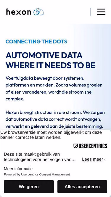 Screenshot of hexon.nl