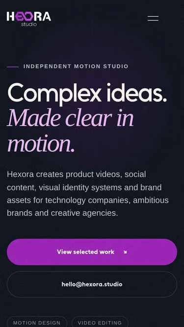 Screenshot of hexora.studio