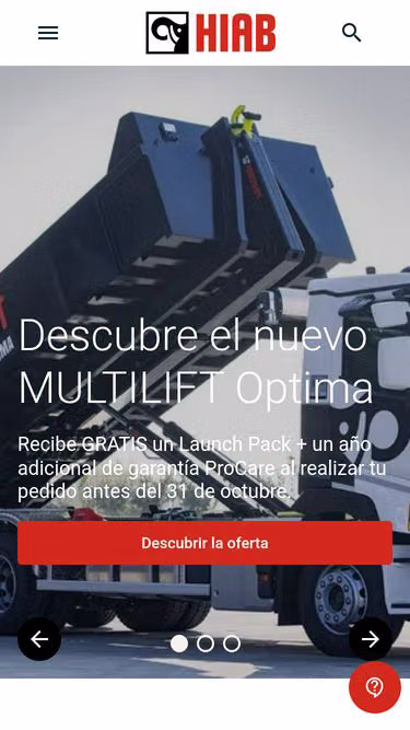 Screenshot of hiab.com.es