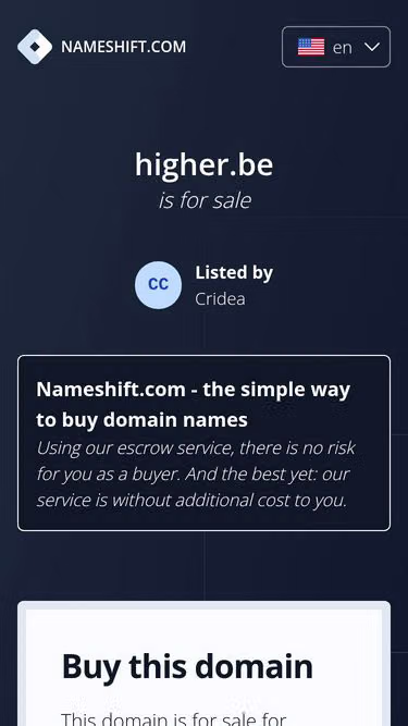 Screenshot of higher.be