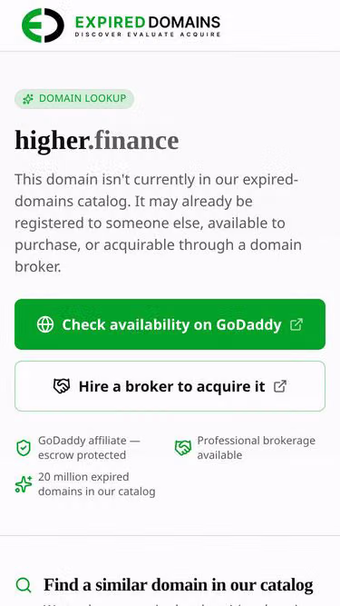 Screenshot of higher.finance