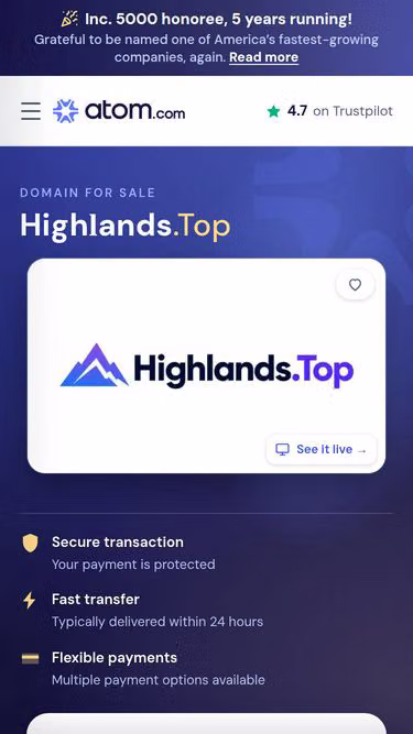 Screenshot of highlands.top