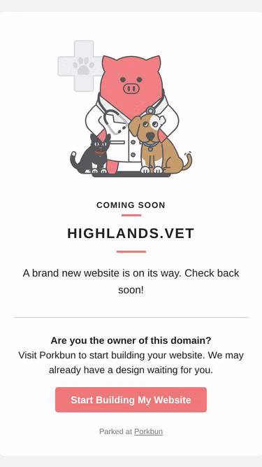 Screenshot of highlands.vet