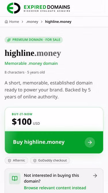 Screenshot of highline.money