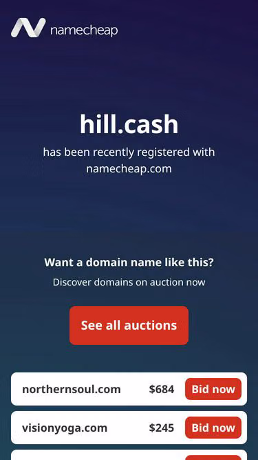 Screenshot of hill.cash