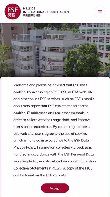 Screenshot of hillside.edu.hk