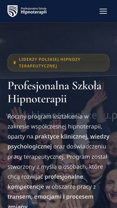 Screenshot of hipnoterapia.edu.pl