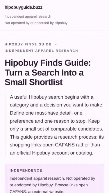 Screenshot of hipobuyguide.buzz