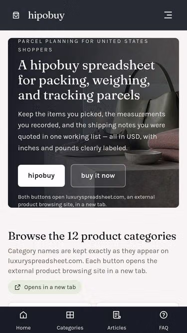 Screenshot of hipobuyguide.living