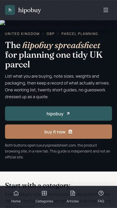 Screenshot of hipobuyguide.lol
