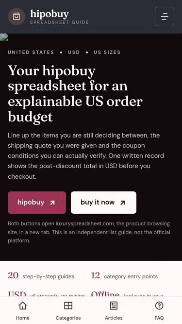 Screenshot of hipobuyguide.shop