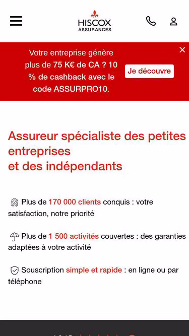 Screenshot of hiscox.fr