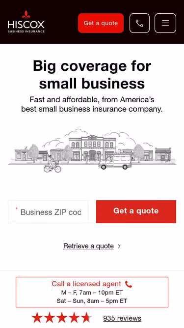 Screenshot of hiscox.us