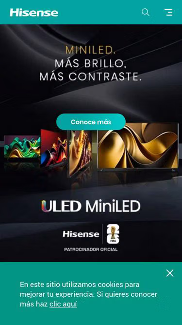 Screenshot of hisense.com.mx