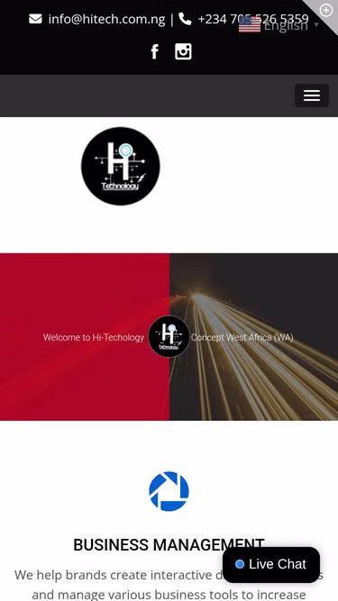 Screenshot of hitech.com.ng