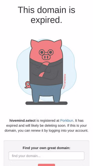 Screenshot of hivemind.select