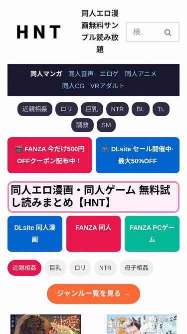 Screenshot of hnt.co.jp