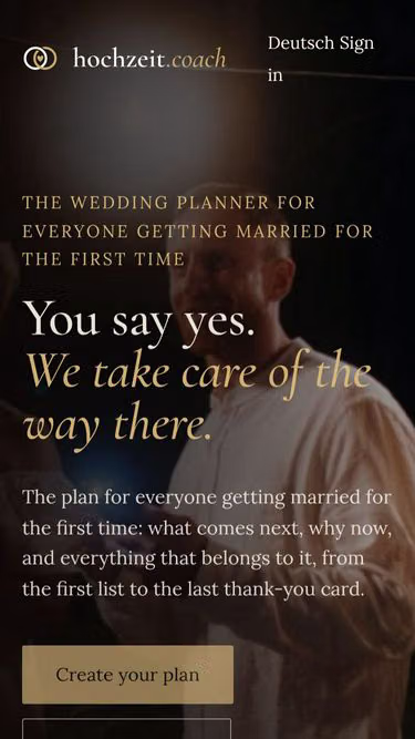 Screenshot of hochzeit.coach