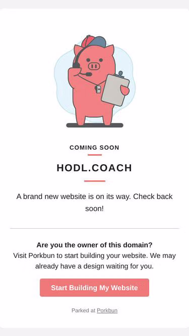 Screenshot of hodl.coach