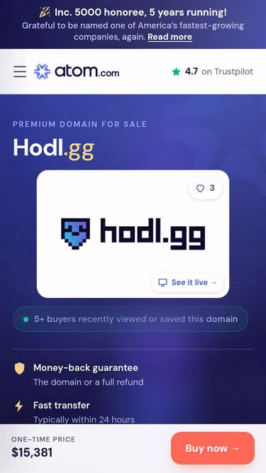 Screenshot of hodl.gg