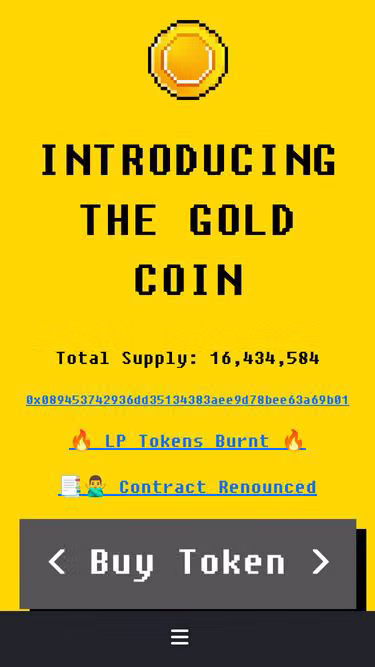 Screenshot of hodl.gold