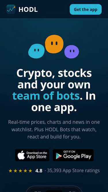Screenshot of hodl.mobi