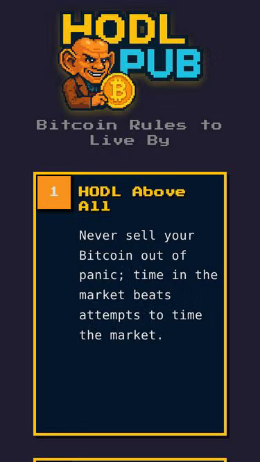 Screenshot of hodl.pub