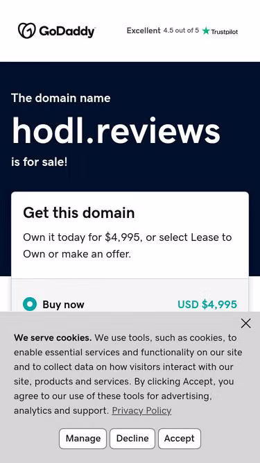 Screenshot of hodl.reviews