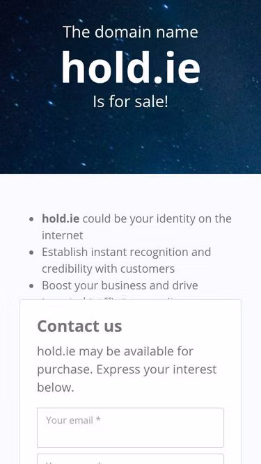 Screenshot of hold.ie