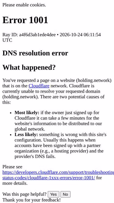 Screenshot of holding.network