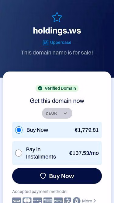 Screenshot of holdings.ws