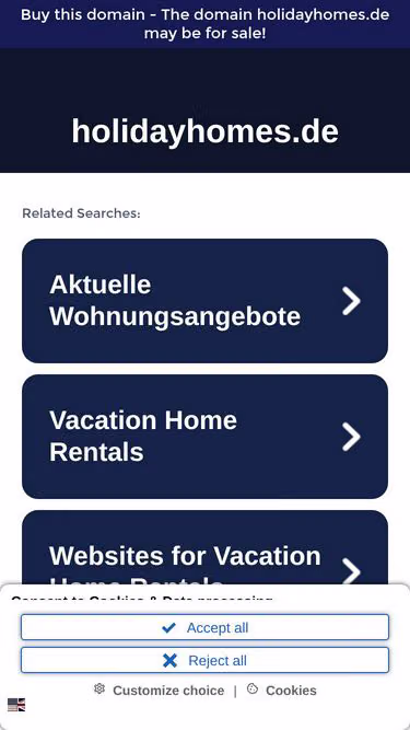 Screenshot of holidayhomes.de