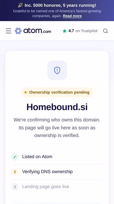 Screenshot of homebound.si