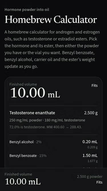Screenshot of homebrew.fyi