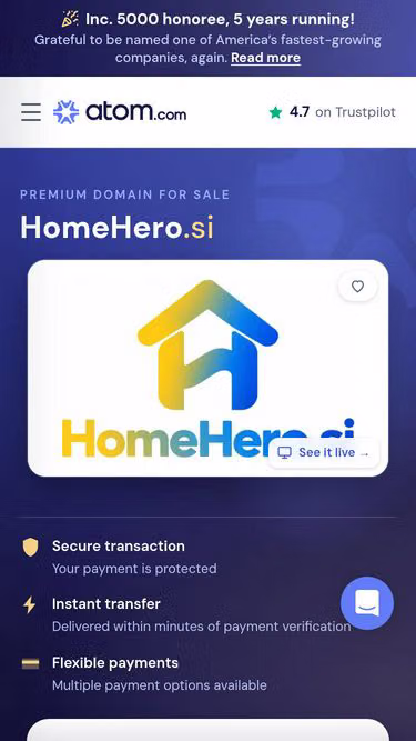 Screenshot of homehero.si