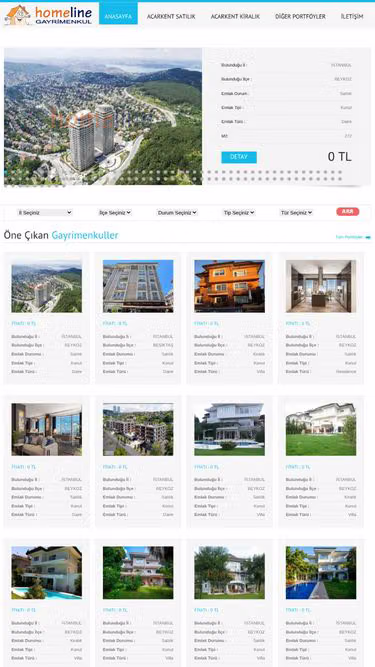 Screenshot of homeline.com.tr