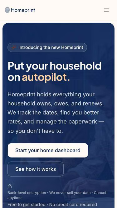 Screenshot of homeprint.io