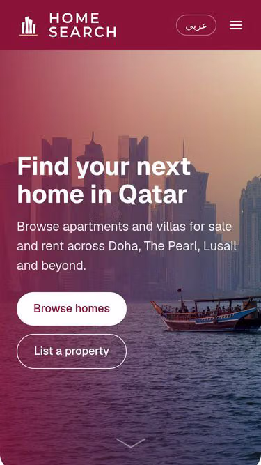 Screenshot of homesearch.qa