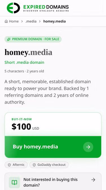 Screenshot of homey.media